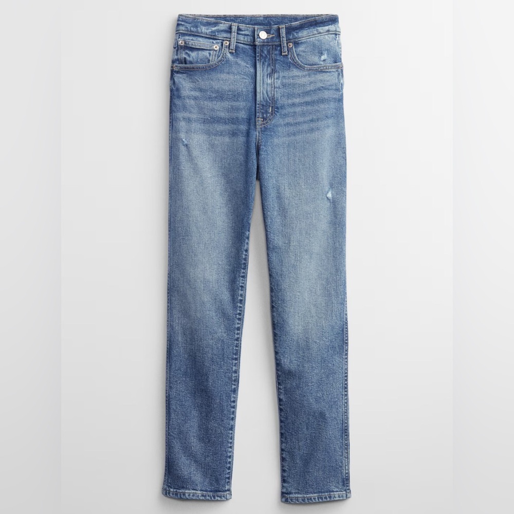 High Rise Distressed Vintage Slim Jeans with Washwell